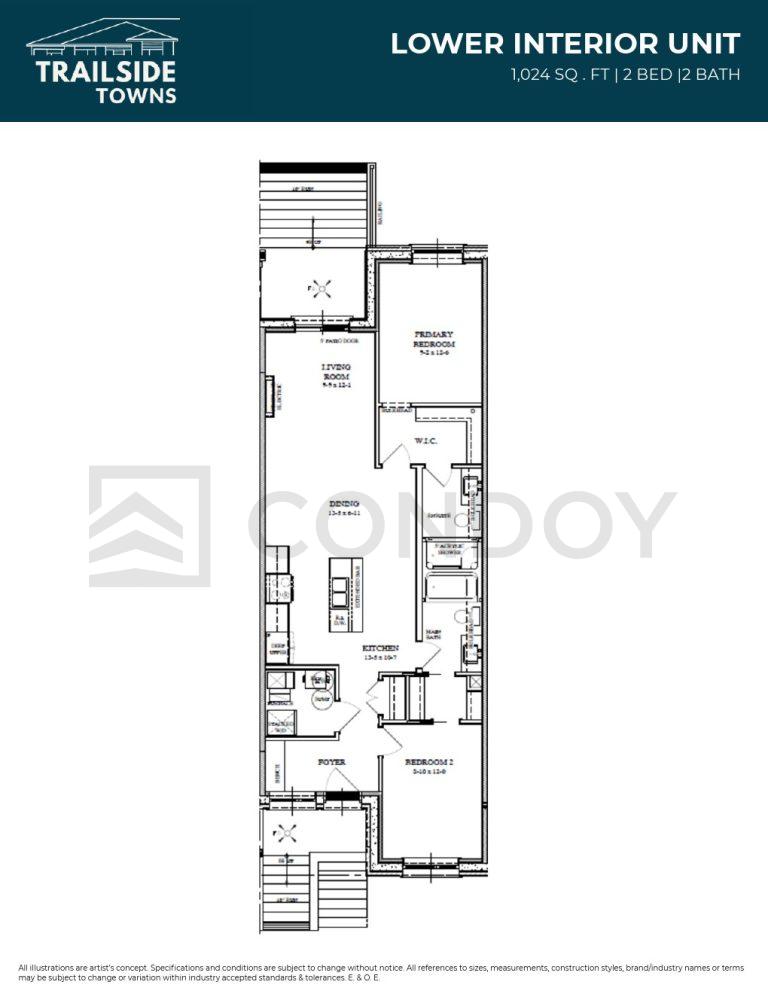 Trailside Towns Allen Lower – Interior Floor plan