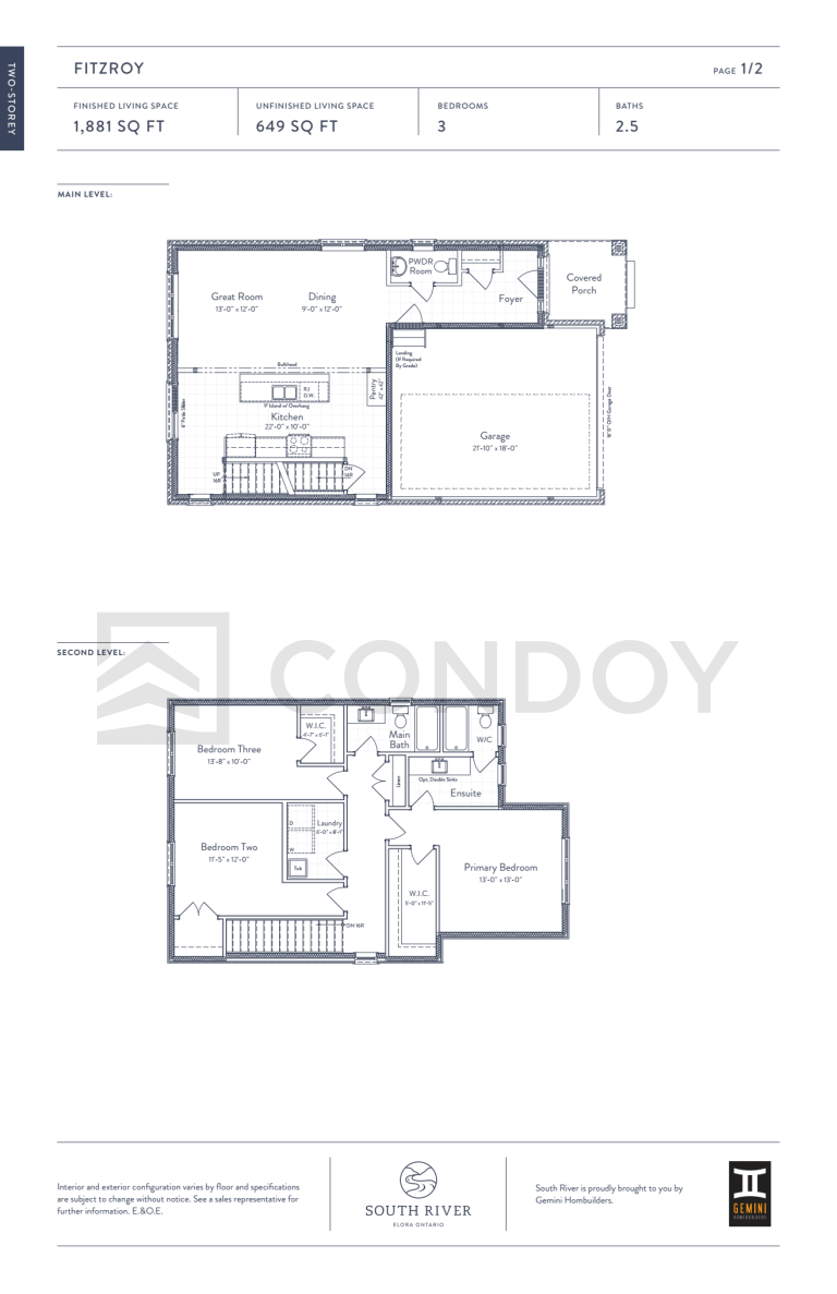 South River Fitzroy Floor Plan