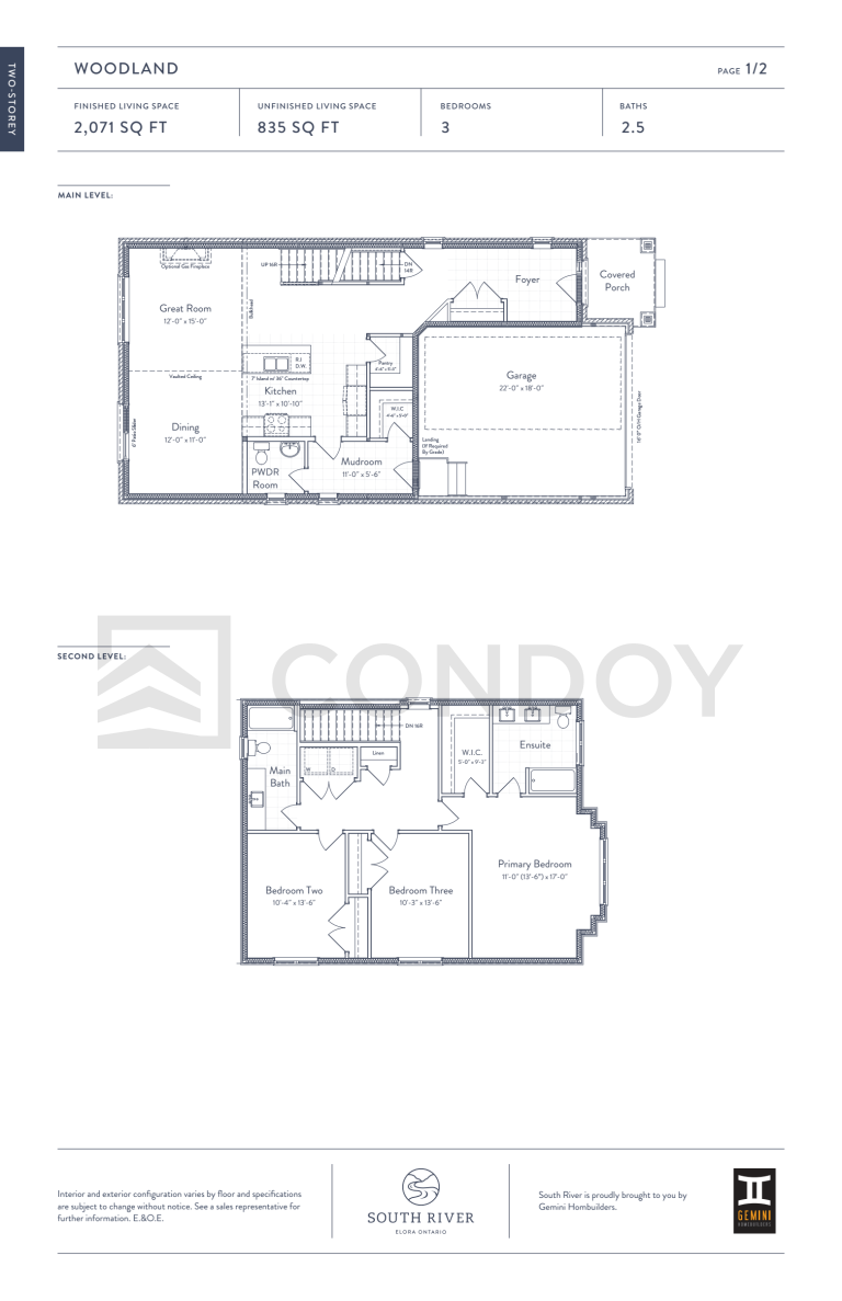 South River Woodland Floor Plan