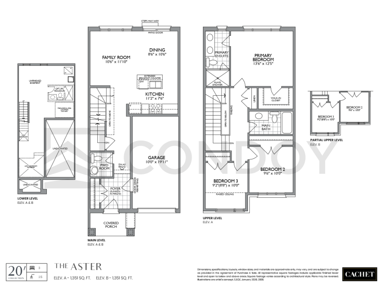 Aster Cachet Binbrook Homes | Aster | 1351 SQF | 3B