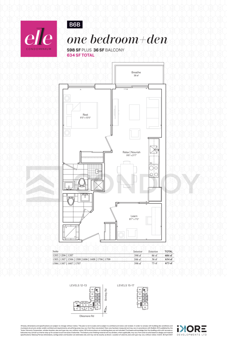 Elle Condos B6B Floor Plan