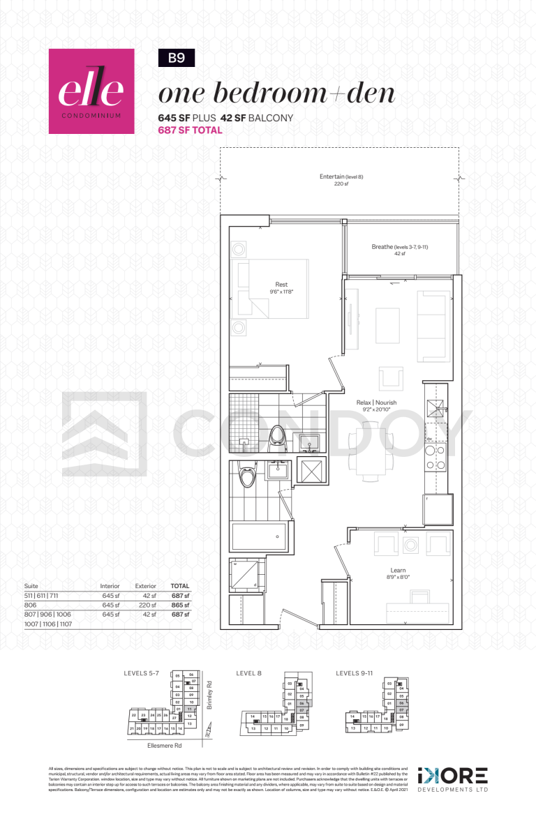 Elle Condos B9 Floor Plan