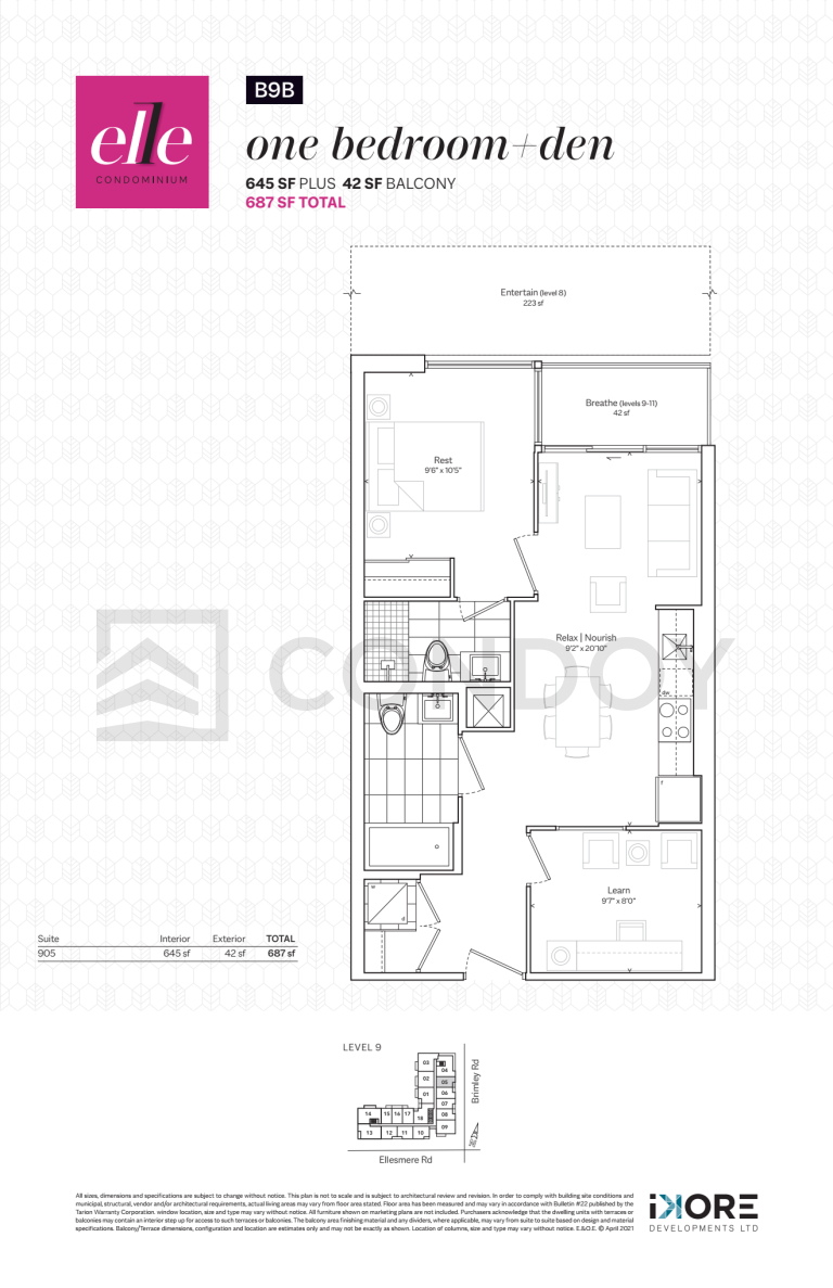 Elle Condos B9B Floor Plan