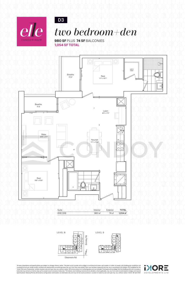 Elle Condos D3 Floor Plan