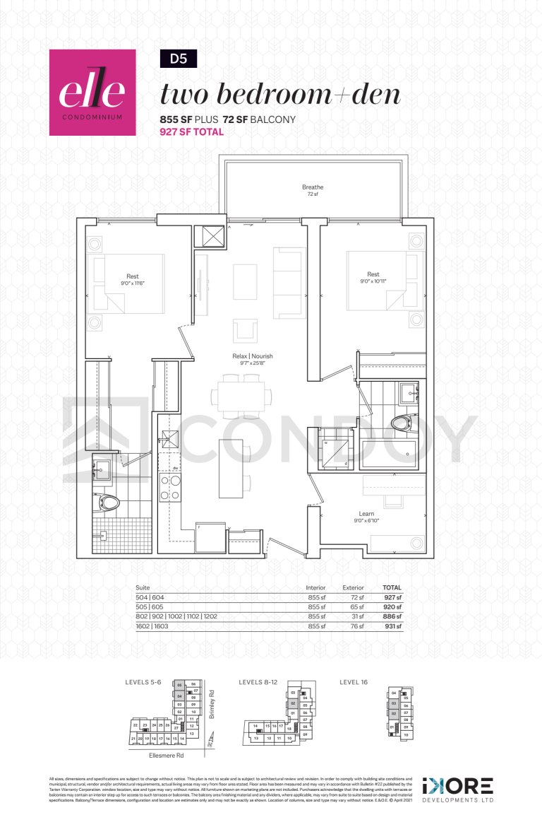 Elle Condos D5 Floor Plan