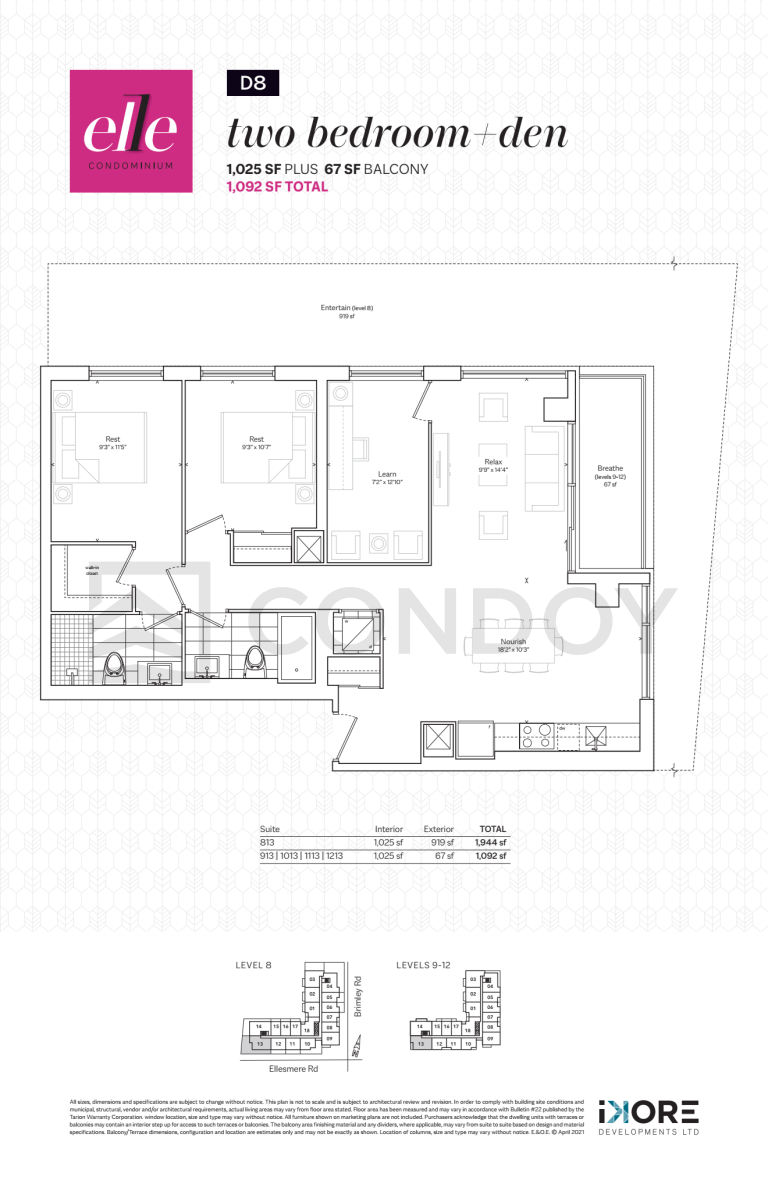 Elle Condos D8 Floor Plan