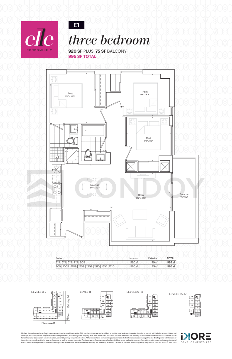 Elle Condos E1 Floor Plan