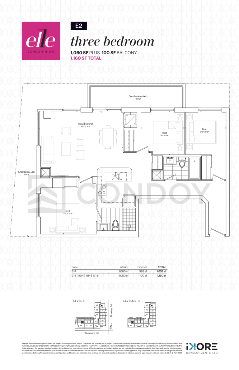 Elle Condos E2 Floor Plan