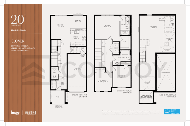CLOVER 1 Empire Wyndfield Towns | CLOVER | 1631 Sq.Ft. | 3B