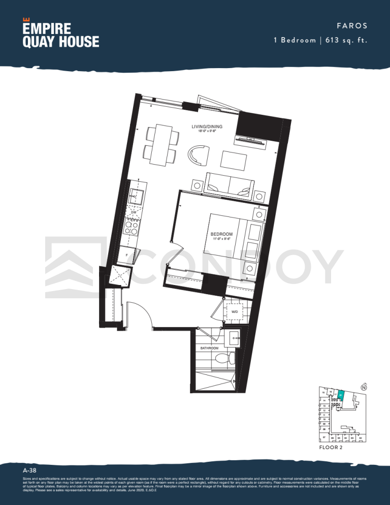FAROS Empire Quay House Condos | Faros | 613 SQF | 1B