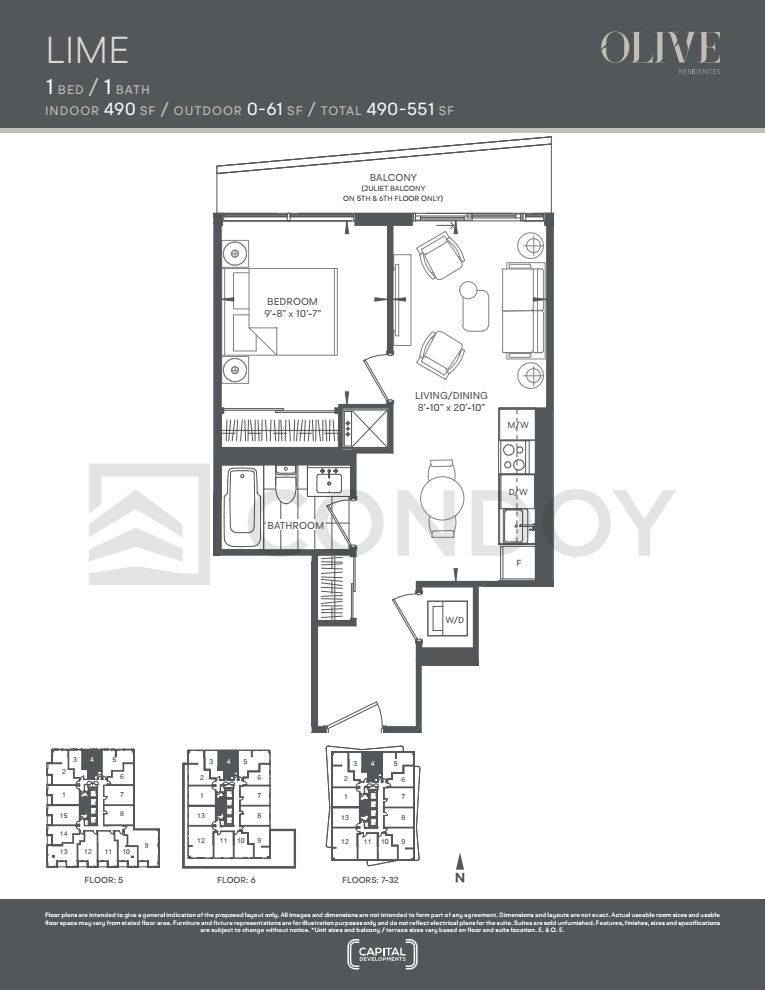 Lime Olive Residences | Lime | 490 SQF | 1B