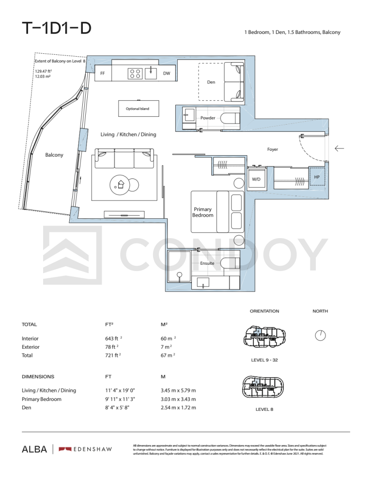 Alba-Condos T-1D1-D-Floorplan