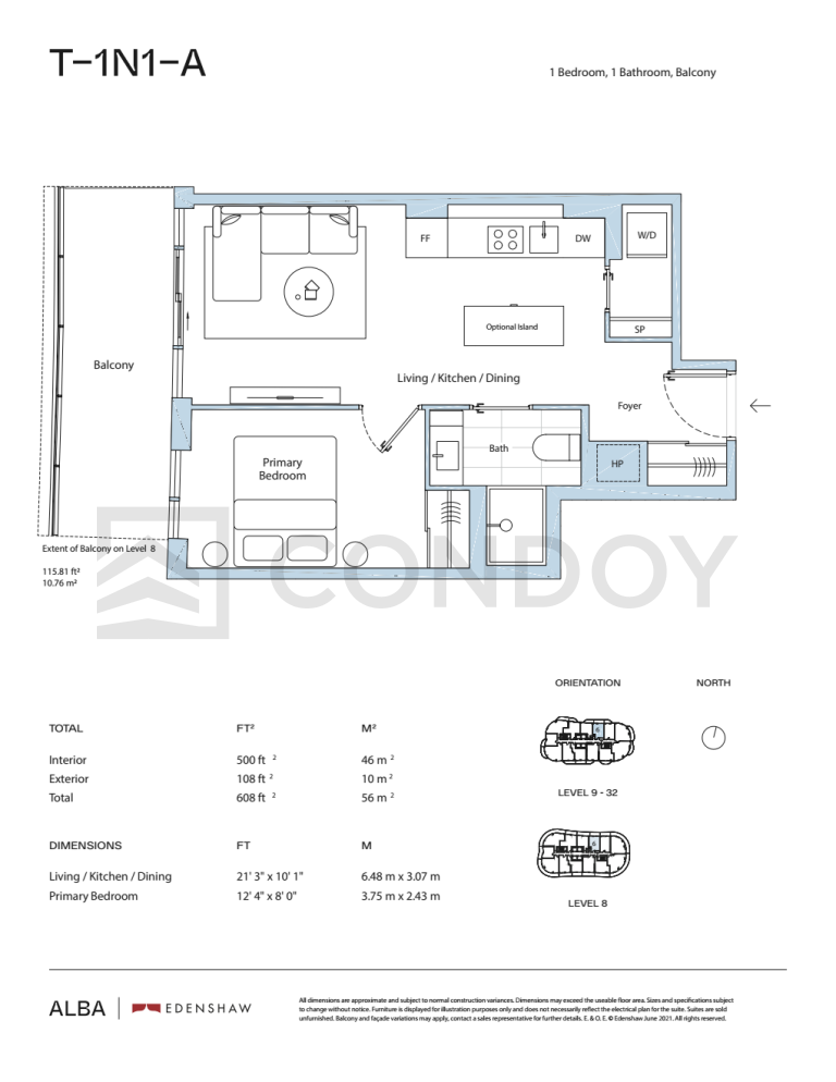 Alba-Condos T-1N1-A-Floorplan