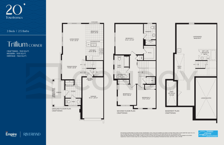 Trillium Empire Riverland Homes | Trillium | 1533 SQF | 3B