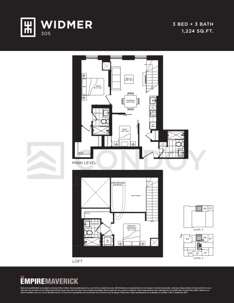Widmer Empire Maverick Condos | Widmer | 1071 SQF | 3B