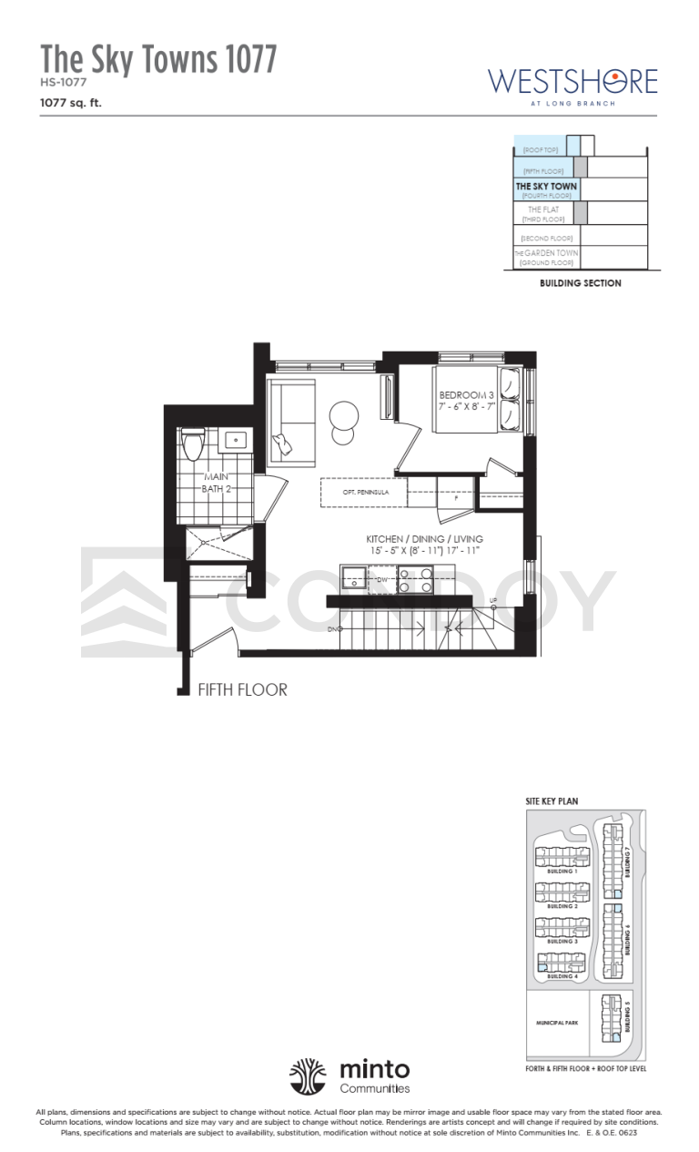1077 Westshore at Long Branch Towns | The Sky Towns 1077 | 1077 SQF | 3B