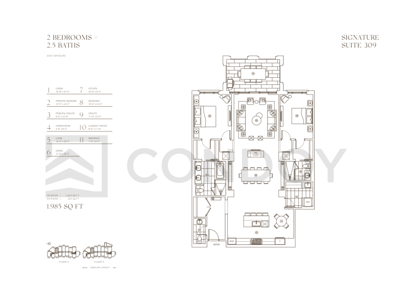 309 2 Post Road Condos | 309 | 1985 SQF | 2B