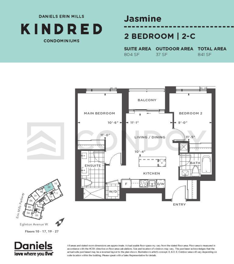 Jasmine Kindred Condos | JASMINE | 804 SQF | 2B