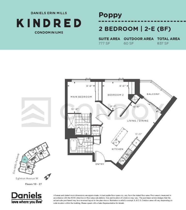 Poppy Kindred Condos | POPPY | 777 SQF | 2B
