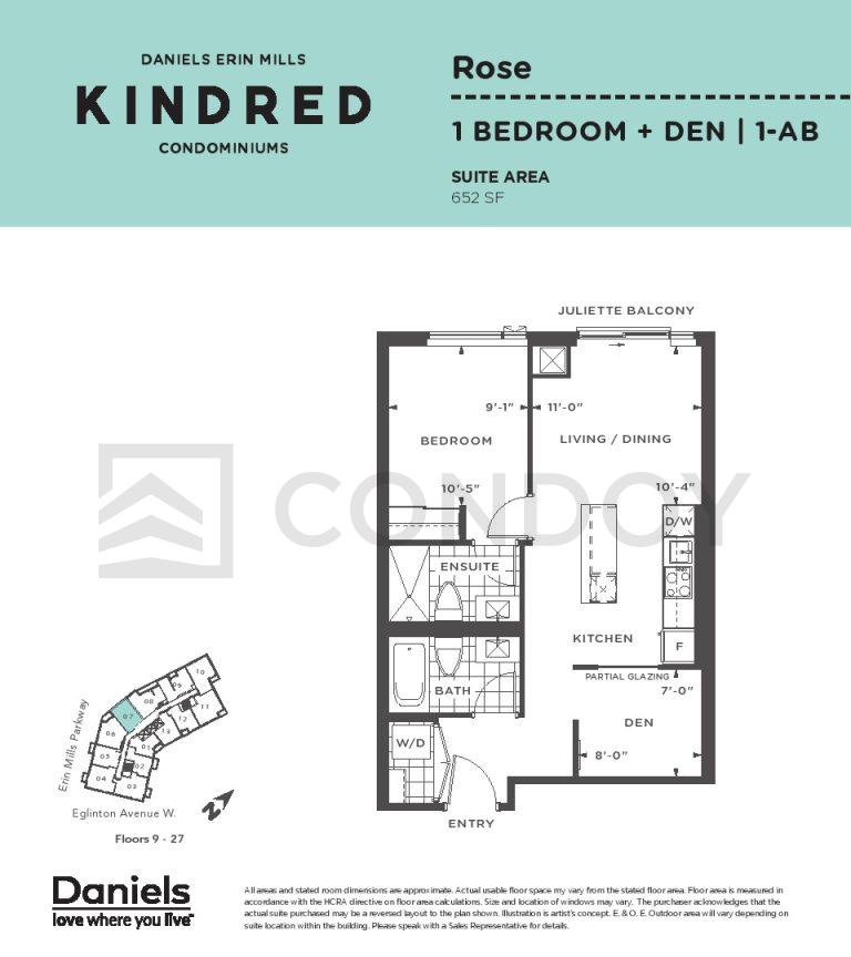 Rose Kindred Condos | ROSE | 652 SQF | 1.5B