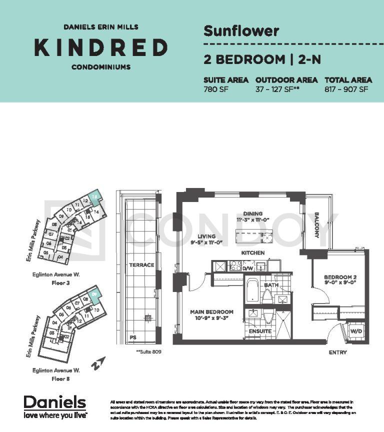 Sunflower Kindred Condos | SUNFLOWER | 804 SQF | 2B