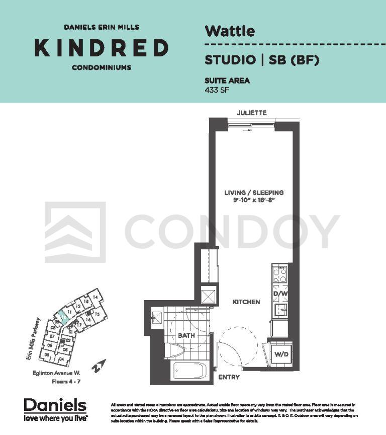 Wattle Kindred Condos | WATTLE | 433 SQF | Studio