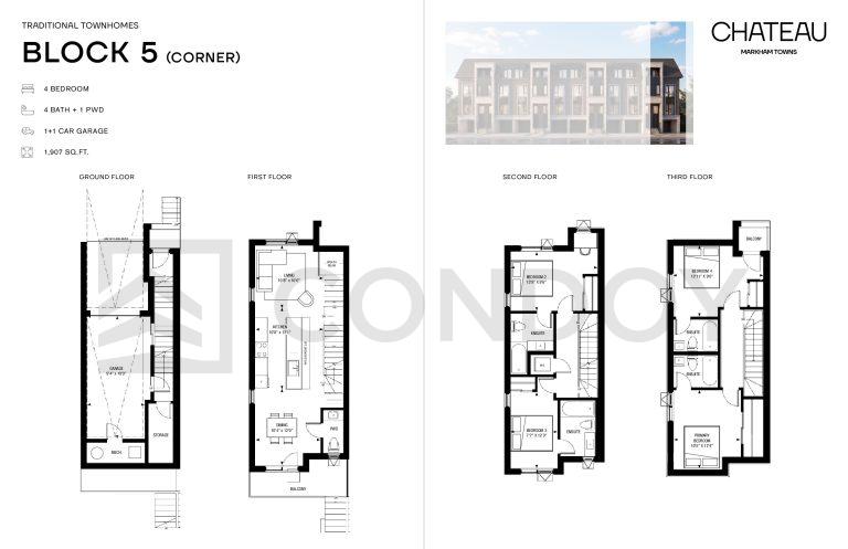 Chateau Markham Towns traditional-corner Floor Plan