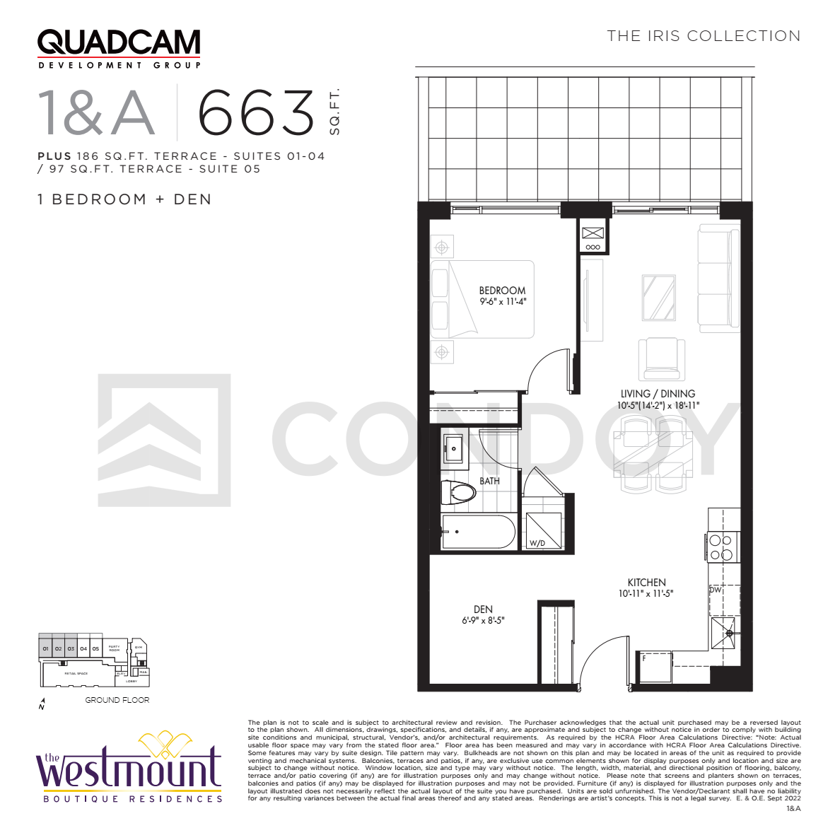 The Westmount Boutique Residences 1+A Floor Plan