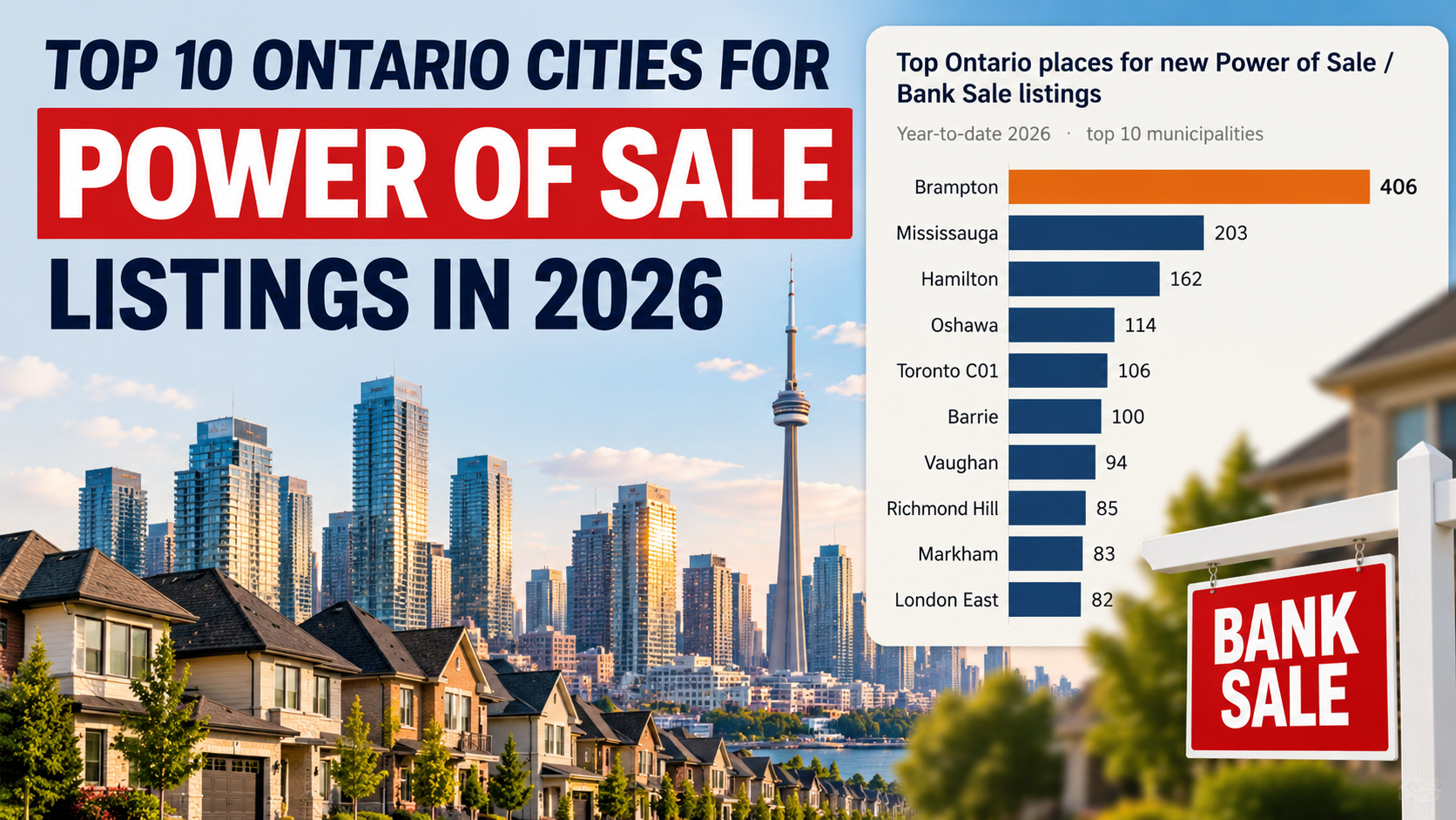 Top 10 Ontario Cities for Power of Sale Listings in 2026