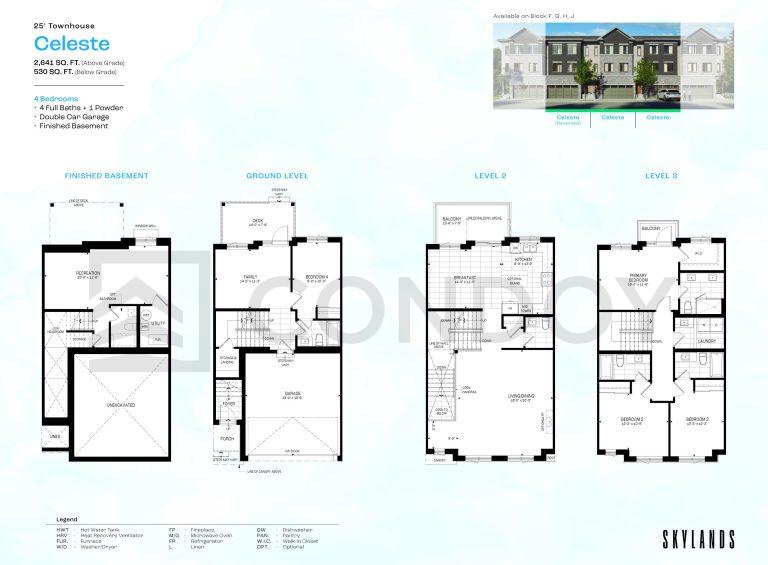 skylands towns floor plan 023 scaled 1 Skylands Townhomes | Celeste | 2,641 to 2,791 Sq.Ft. | 4B