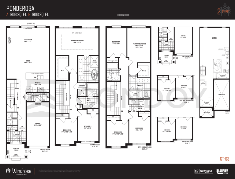 Windrose at Caledon Trails ponderosa Floor Plan