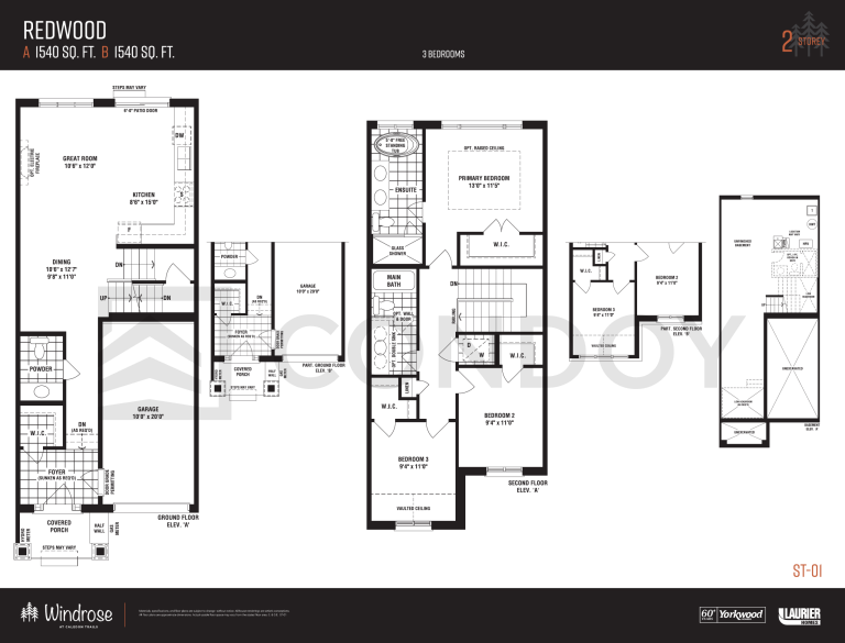 Windrose at Caledon Trails redwood Floor Plan